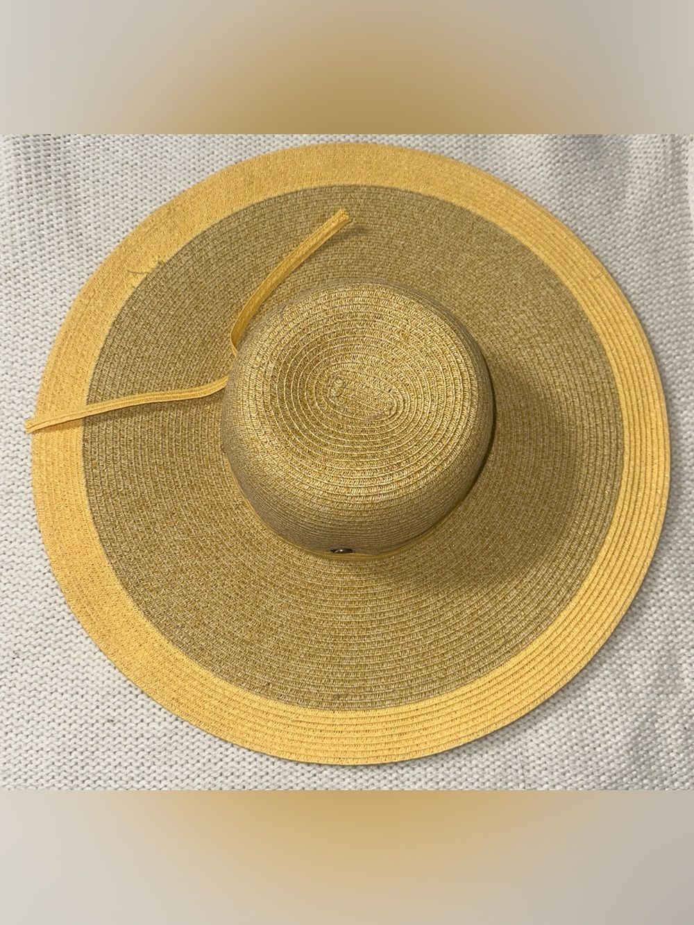 HBY Heather Tan Gold Floppy Straw Sun Hat
